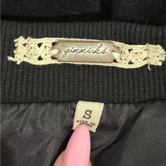 Gimmicks Black Sherpa Women’s Velour Snap Bomber Jacket (S) - Picture 9 of 10